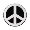 Peace Symbol Plastic Auto Emblem - [Silver][4'' x 4'']