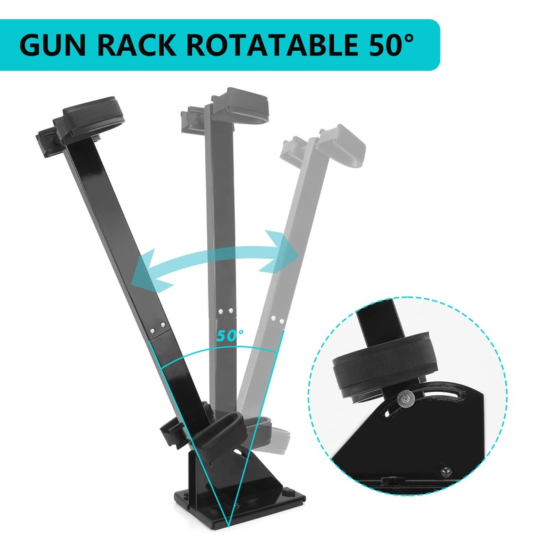 10L0L Golf Cart Gun Rack,Stand Up Gun Holder,Adjustable Guns Mount