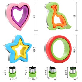 NEW LIVE 4 Pcs Sandwich Cutters for Kids Uncrustables Sandwich Maker Bread Decruster Pancake Maker 4 Pcs Small Cookie Cutters