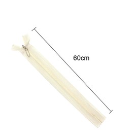 5 Pieces Nylon Invisible Zippers for Sewing 60cm Beige Nylon Hidden Zippers for Bags,Pouches,Pillow Covers Making and Replacement