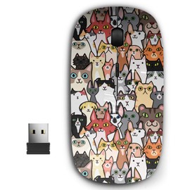 KAWAMOUSE 2.4G Ergonomic Portable USB Wireless Mouse for PC, Laptop, Computer, Notebook with Nano Receiver (Flowers Ethnic Ornaments)