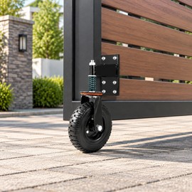 Spring Loaded Gate Caster Wheel for Wooden & Metal Gates – 360° Swivel Support for Uneven Outdoor Surfaces