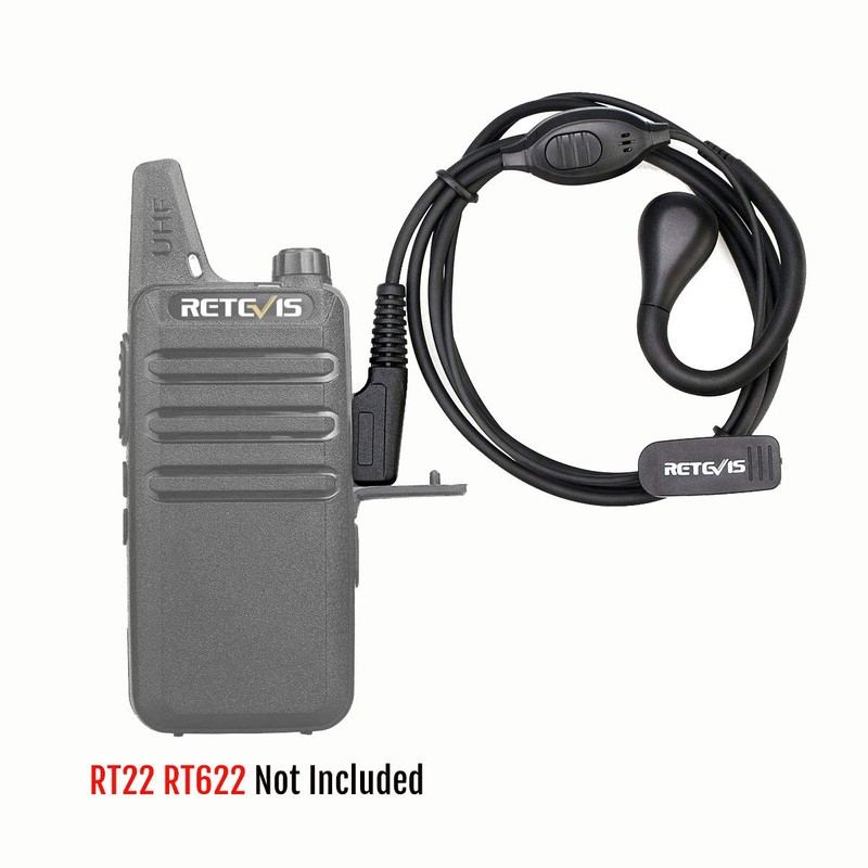 Retevis RT22 Walkie Talkie Earpiece with Mic, 2 Pin Earhook