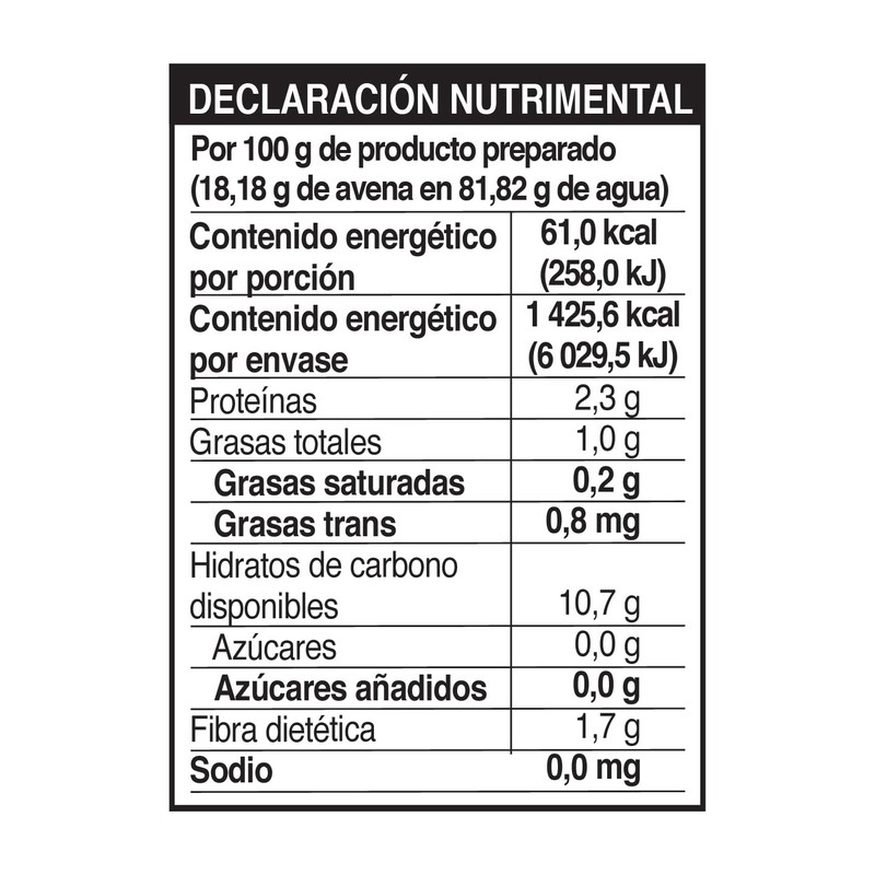 Granvita, Avena integral sin gluten, hojuela de avena integral gluten