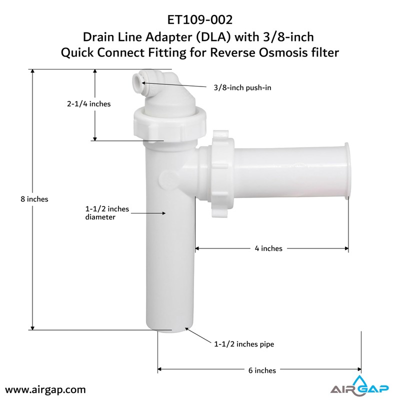 Drain Line Adapter (DLA) with 3/8-inch Quick Connect Fitting for