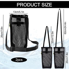 Flaschenhalter 2 Stück Wasserflaschenhalter Mesh Wasserflaschenhalter mit Verstellbarem Schultergurt Trinkflasche zum Umhängen Outdoor Tragbarer Trinkflaschenhalter Flaschentasche für Camping, Wandern