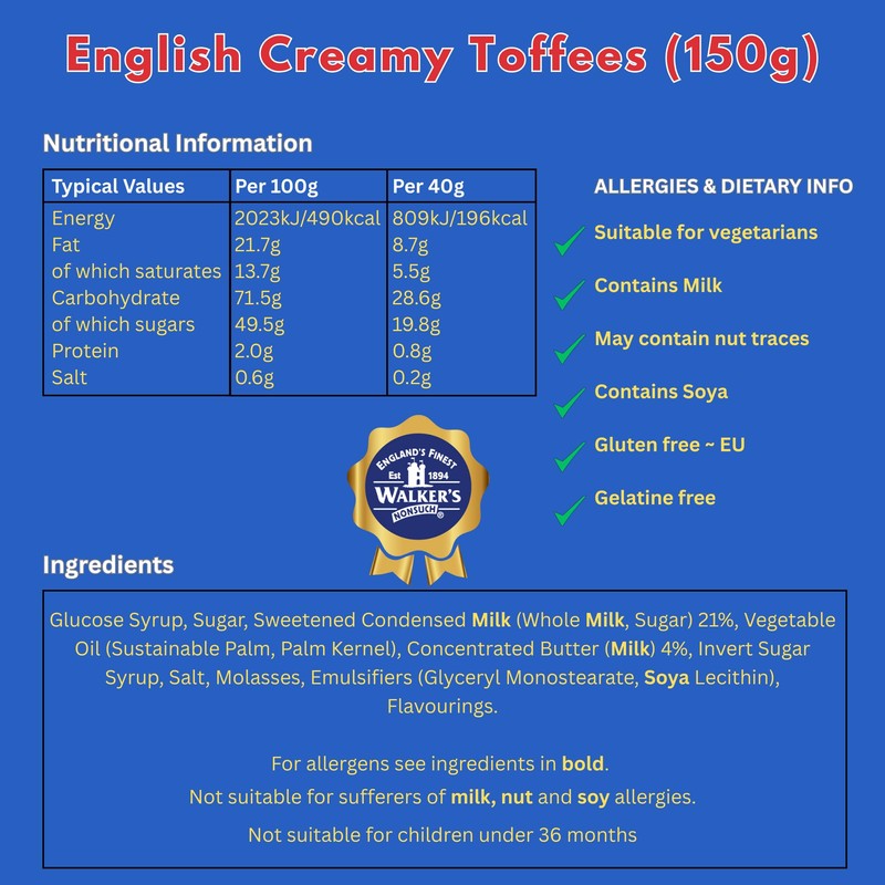 Walkers' Nonsuch English Creamy Toffees | with Whole Milk &
