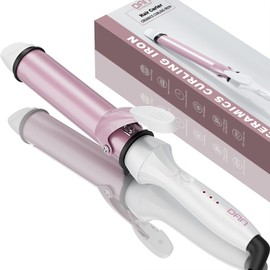 DAN Curling Iron,Hair Curling Iron,Curling Iron 1 1/4 inch,Long Barrel Curling Iron,Travel Curling Iron,Dual Voltage Curling Iron,White