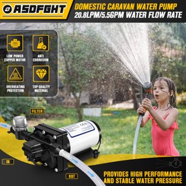 33-Series Professional Grade Water Pump - 110V AC Diaphragm Pump, 5.5GPM, 70PSI, Self-Priming, Thermal Overload, CE Certified, for RV, Marine, Garden Irrigation