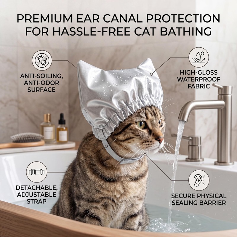 Pet Shower Caps, Swimming Cap for Cat Dog, Waterproof Bonnet,