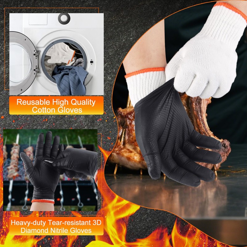 ANBOSON BBQ Gloves for Cooking Baking Grilling, 100 Count Disposable