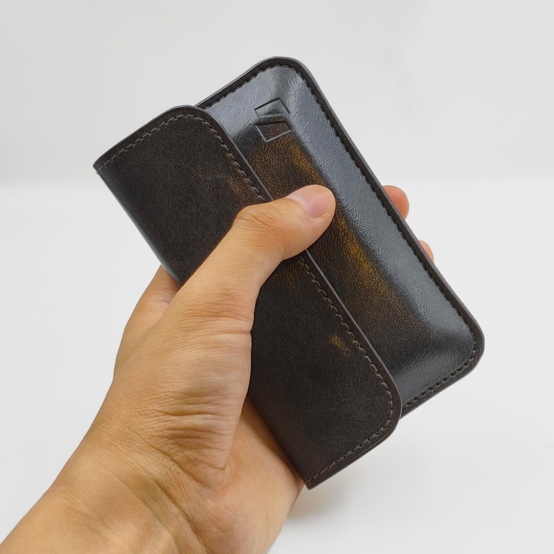 Keystone Cryptocurrency Hardware Wallet Pouch 2.0, Dark Gray PU Leather