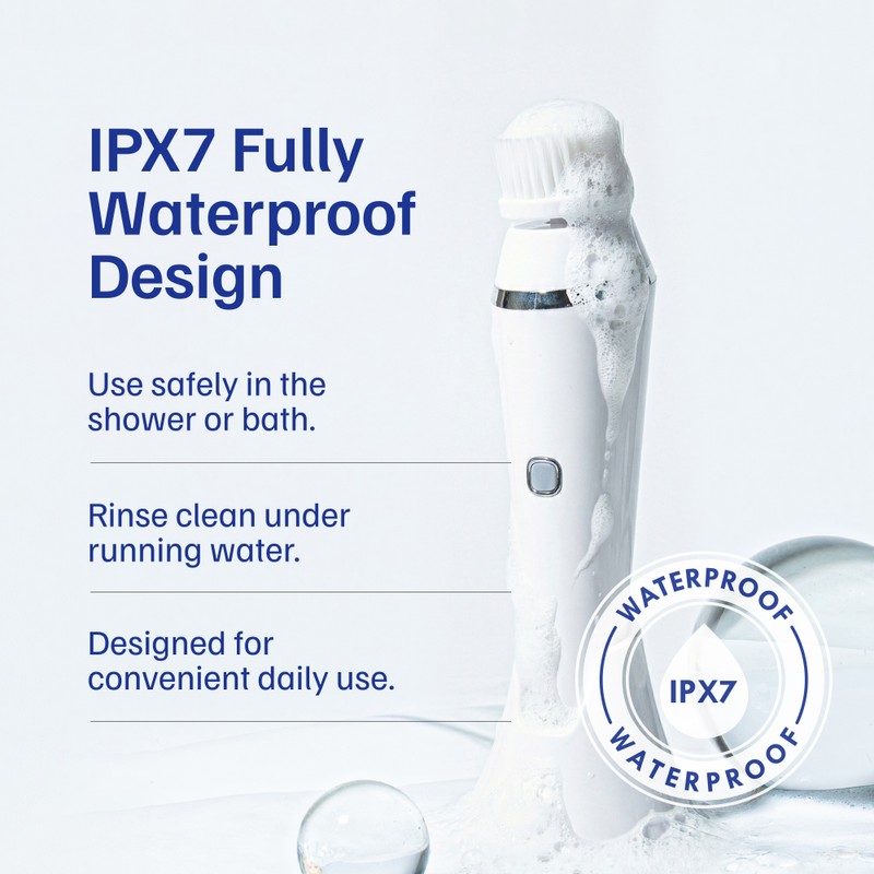 Electric Facial Cleansing Brush with 4 Interchangeable Heads, Rechargeable Face