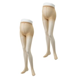 Inujirushi Honpo PS6152 Maternity Compression Pantyhose, Set of 2, Front and Back Gusset, Natural Beige, L-LL