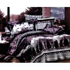 Swanson Beddings Wolves 3-Piece Bedding Set: Duvet Cover and Two Pillow Shams (King)