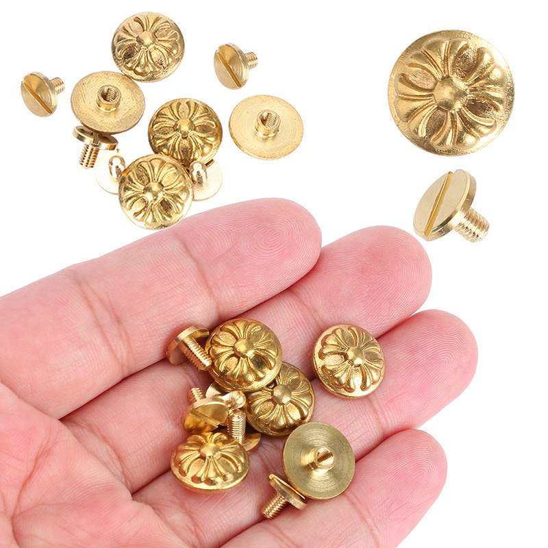 10 Sets Rivets Studs Screw 13mm Chrysanthemum Leathercraft Button Decoration
