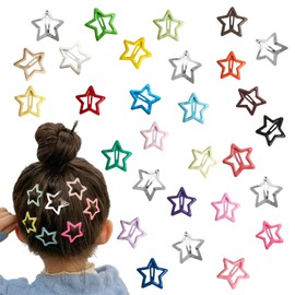 Hair Clips, Stars, Set of 45, Cute, Colorful Star, Hairpins, Patching Pins, Y2k, Fashionable, Pentagram, Hair Accessories, Bangs, Hair Clips, Hair Ornaments, Kids, Adults, Women, 1.3 inches (3.2 cm)