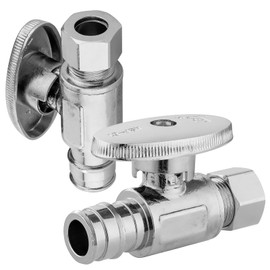 2-PCs HeSun Expansion Pex Straight Stop Valve, 1/2" PEX-A x 3/8" OD Compression Outlet, 1/4 Turn Shut Off Valve for Bathroom,ASTM F1960(VALVE098)