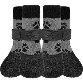 KOOLTAIL Anti Slip Dog Socks for Hot/Cold Pavement to Prevent Licking Paws,Booties for Hardwood Floors,Traction Rain Dog Boots&Paw Protectors Shoes with Grip for Small Medium Large Senior Dogs