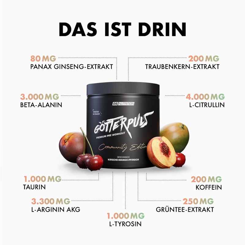 OS NUTRITION Götterpuls Premium Pre Workout Booster Community Edition 2025