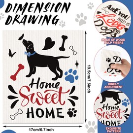 8 Pcs Dog Swedish Kitchen Dishcloths Towels Reusable Swedish Absorbent Sponge Cleaning Dish Cloths Quick Drying Kitchen Swedish Washable Decorative for Dog Lover Gifts for Women Dog Hand Towel (Dog)
