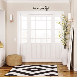 Yadiana Love You Bye Wooden Sign Above Door Boho Farmhouse Decor,21.6" Black Modern Wall Topper Art Express Love and Warm for Your Family Lovers,Room Entryway Hallway House Decor Aesthetic Gift