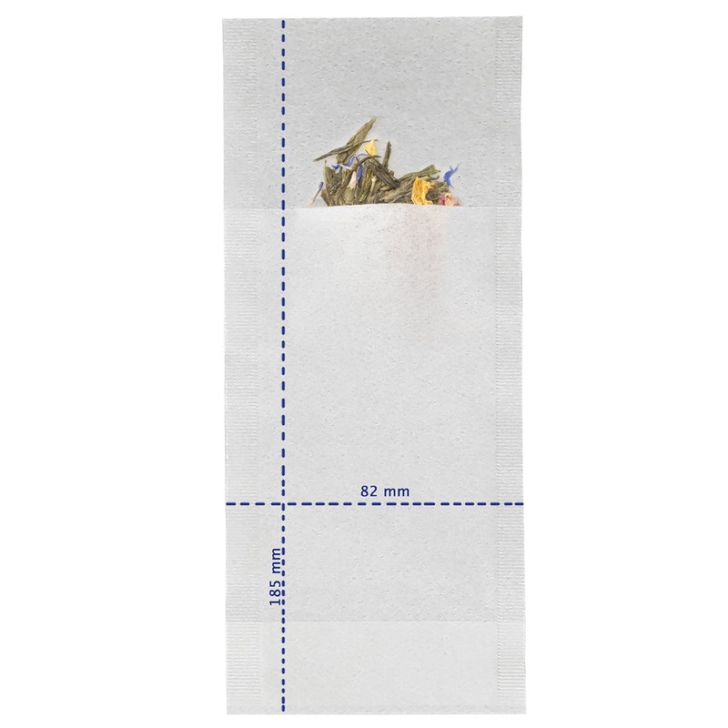 Finum Disposable Paper Tea Filter Bags for Loose Tea, White,