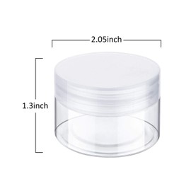 12 Pack Clear Plastic Storage Favor Jars Wide-Mouth Plastic Containers with Lids for Beauty Products (1 Ounce, Clear)