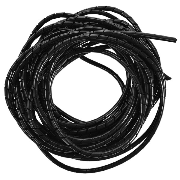 Spiral Cable Wrap, 1/4" 32ft Black Spiral Wire Wrap Tube