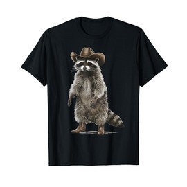 Vintage Raccoon Cowboy Cowgirl Trash Panda Western Country T-Shirt