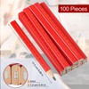 Zonon 100 Pieces Carpenter Pencils Bulk Octagonal Red Hard Black