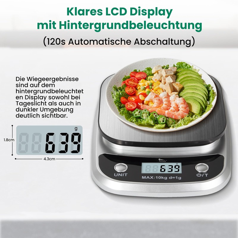 Uten Digital Kitchen Scales, White Letter Scales with Tare Function,
