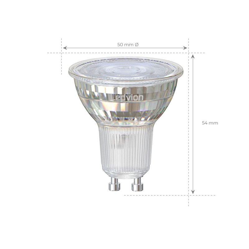 Ledvion Dimmable GU10 LED Spotlights, 5 W, 2700 K, 354