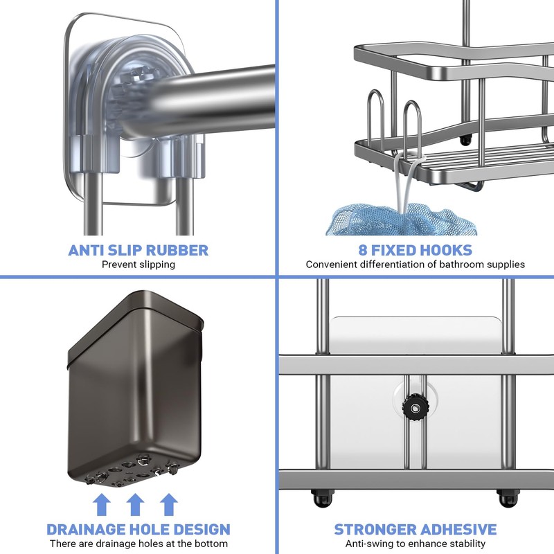 Aitatty Hanging Shower Caddy Bathroom Organizer: Rustproof Shower Shelf Racks