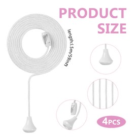 KRENIE 4 Pcs 1.5 M Nylon Light Switch Pull Cords, Ceiling Fixture Strings