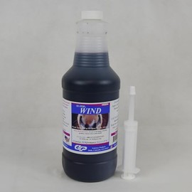 SU-PER Wind Breathing Aid for Horses - Opens Up The Airway in Race Horses - Helps Minor Congestion, Coughs, and Throat Irritation - Equine Respiratory Care Liquid - 1 Quart + Syringe