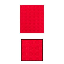 Prophila Collection red velour insole for coin box, 48 round compartments for 1 Cent until 2 €uro