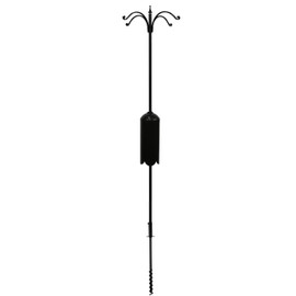 Kettle Moraine Bird Feeder Pole Set with Squirrel Baffle & Twister Ground Socket (4 Arm)
