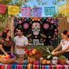Banner Dia de Muertos,Fondo de Calavera 180×100cm,Decoracion Dia de Muertos
