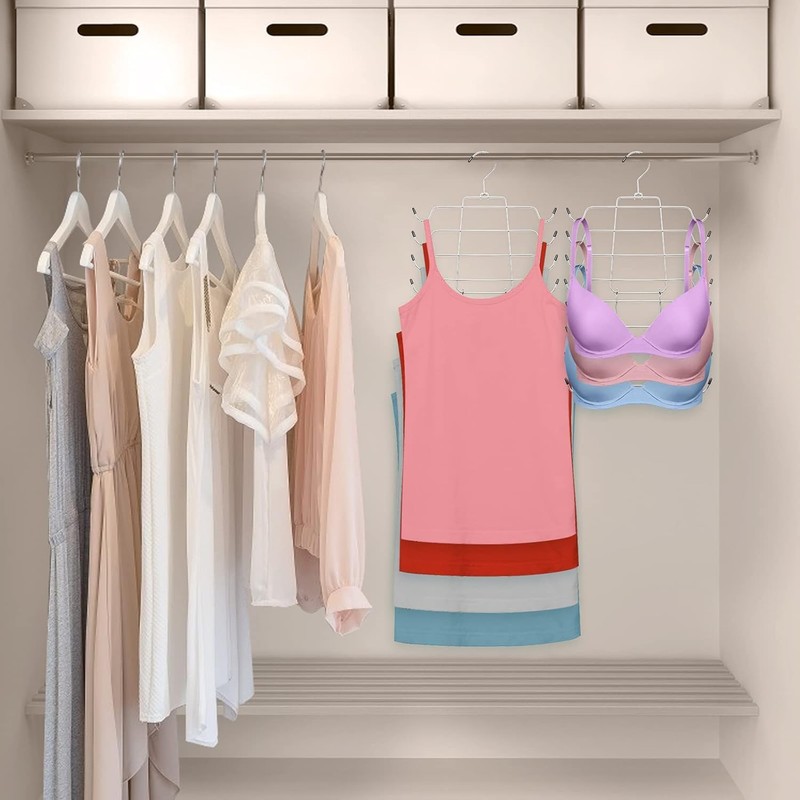 Pack of 2 Folding Clothes Hangers Space-Saving Multi-Layer Hanger Bra