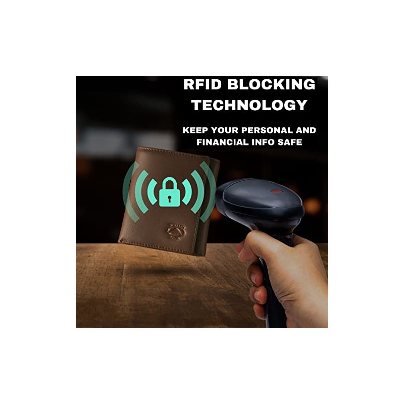 Stealth Mode Cartera RFID de Cuero Para Hombre, Triple Pliegue,