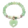 Green Heart Charm Semi-Precious Stones Bracelet Green Aventurine and White