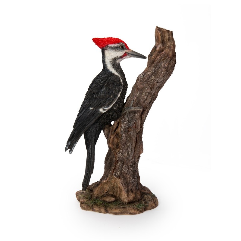 Hi-Line Gift Ltd. Pileated Woodpecker on Tree Trunk Garden Statue