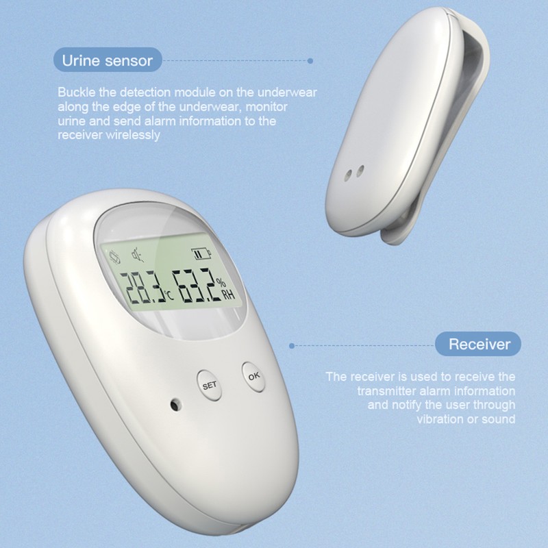 Wireless Baby Bedwetting Alarm Pee Alarm with Separate Receiver &