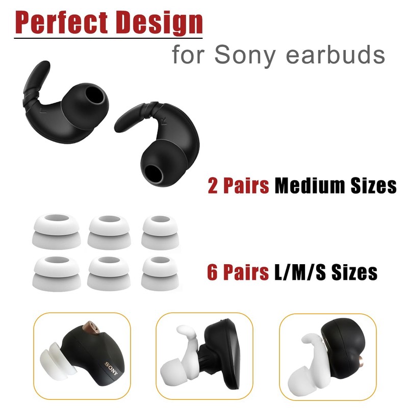Anti-Slip Earbuds Ear Hooks Ear Tips for Sony Earbuds Replacement