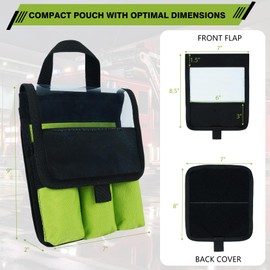 MELOTOUGH 7-Pocket Firefighter Tool Pouch with Carry Handle and Flap, Fits in Bunker Gear Pocket, Firefighter Pants,Tool Organizer for Firefighter Swipe Tool Firefighter Accessories，Lime