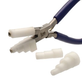 The Beadsmith Stepped Plied with Interchangeable Nylon Jaws – 6.5 Inches (165mm) – Comfort Grip Handle with Double Leaf Springs – Jewelry Making Tool for Bending & Shaping Wire