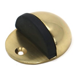 fiXte Solid Brass Oval Floor Mounted Half Moon Door Stop Stopper 50mm