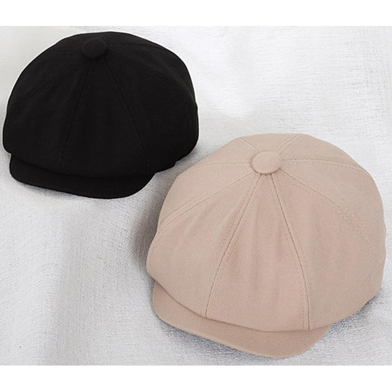 Classic Cotton 8 Panel Newsboy Cap Kids Cabbie Flat Tweed