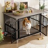 Lulive Dog Crate Furniture, Wooden Dog Kennel Indoor with Adjustable